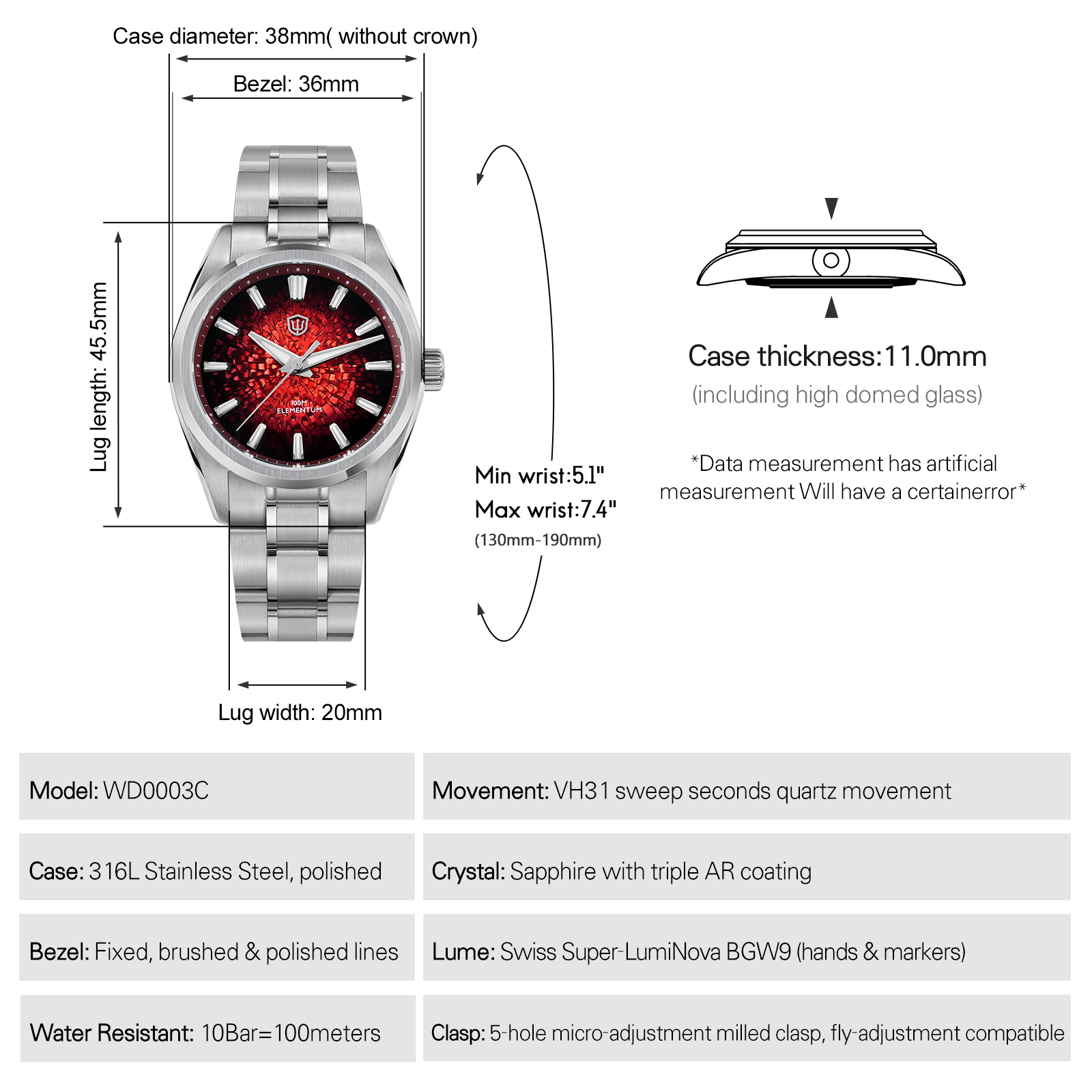 Watchdives New WD0003C Quartz  - Fly Line recension och pris
